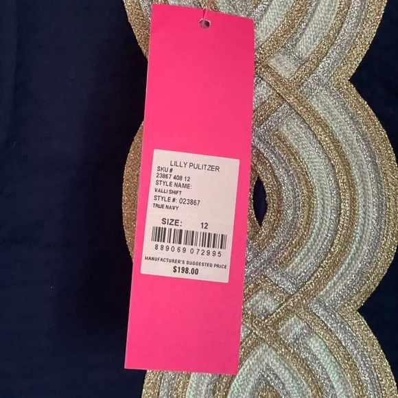 Lilly Pulitzer Navy Dress with Gold Embellishments-Kentucky Derby - Picture 6 of 8